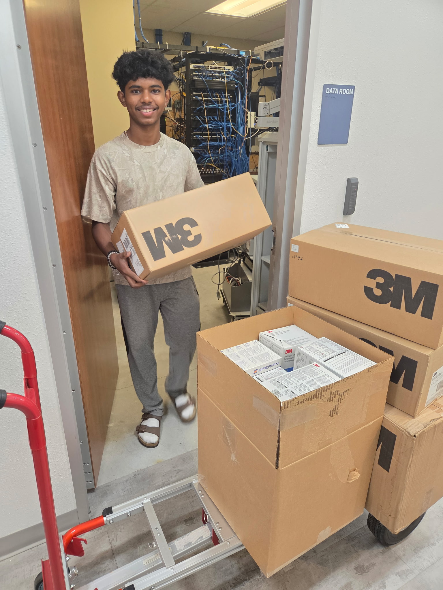 Clinical Bridge supply collection with boxes of medical supplies